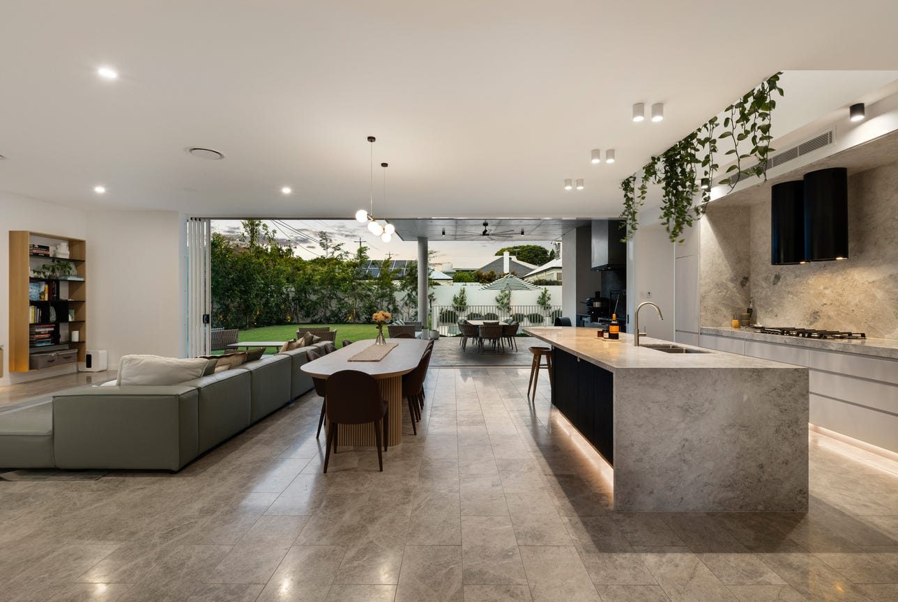 Brisbane kitchen opening to the garden